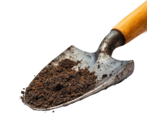 Gardening action home garden gardening tools soil care isolated on transparent background