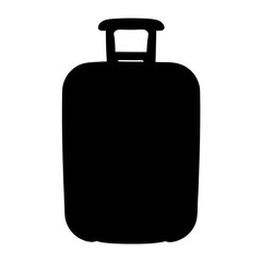 Monochrome Illustration of a Suitcase Standing Tall on a White Background