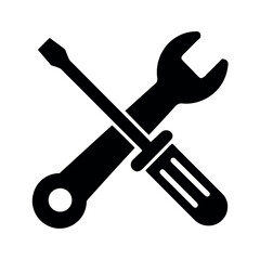wrench and screwdriver solid icon