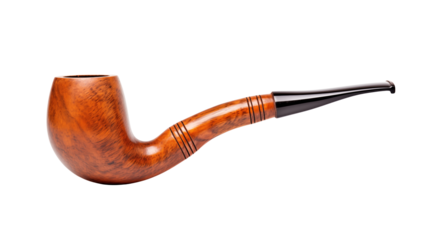 Exquisite Wooden Tobacco Pipe Isolated Background for Smoking Accessories and Vintage Design