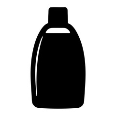 Isolated Black Bottle Silhouette for Lotion or Shampoo Product Advertisement Design