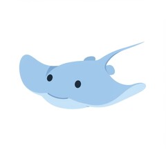 Light Blue Cartoon Stingray Illustration