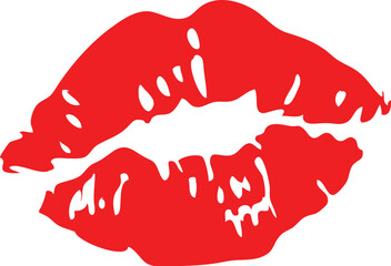 Kiss. Female lips. Vector