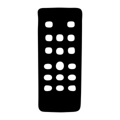 Simple Hand Drawn Remote Control Illustration With Rounded Buttons and Shapes