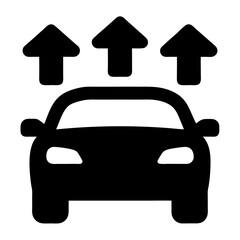 Obraz premium Car with upward arrows, depicting progress, improvement, or increased performance
