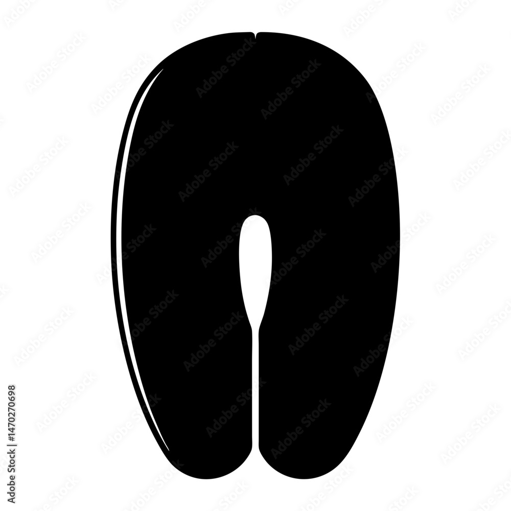 Poster monochromatic image of abstract u shape with internal white figure