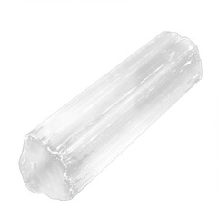 White Selenite Crystal Stick on White Background