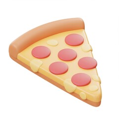 3D Render of a Cartoon Pizza Slice