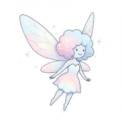 Pastel Fairy with Cotton Candy Hair and Wings