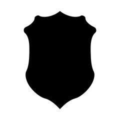 Silhouette of a classic heraldic shield shape isolated on white background