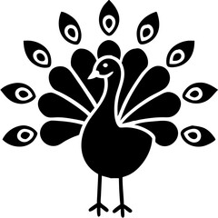 creative details beautiful pecock icon  Vector Illustration