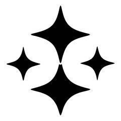 Obraz premium Four Pointed Star Arrangement in Black and White Minimalist Design Aesthetic