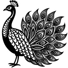 creative details beautiful pecock icon  Vector Illustration