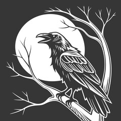 Naklejka premium bird on a branch