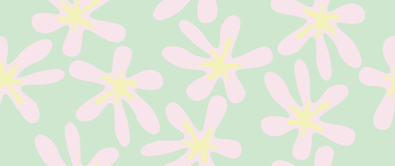 Vector seamless background. Minimalistic abstract floral pattern. Modern print. Perfect for textile design, screensavers, covers, cards, invitations and posters.