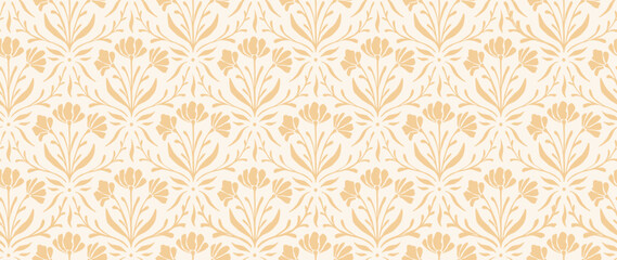 Vector seamless background. Minimalistic abstract floral pattern. Modern print. Perfect for textile design, screensavers, covers, cards, invitations and posters.