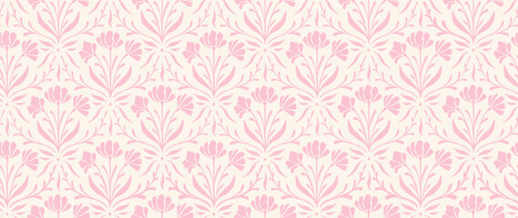 Vector seamless background. Minimalistic abstract floral pattern. Modern print. Perfect for textile design, screensavers, covers, cards, invitations and posters.