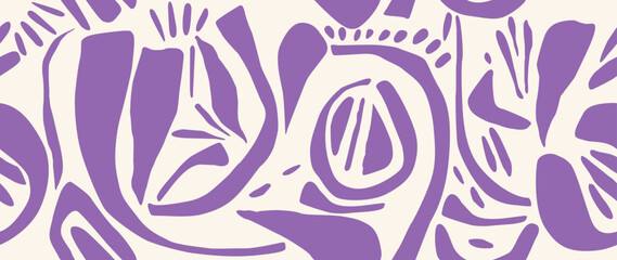 Vector seamless background. Minimalistic abstract pattern of various shapes. Modern print on light background. Perfect for textile design, screensavers, covers, cards, invitations and posters.