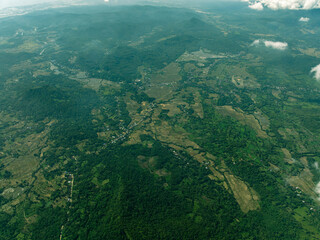 Cloudy Sky Over Tropical Jungle - Aerial Perspective
