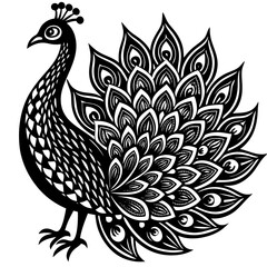 creative details beautiful pecock icon  Vector Illustration