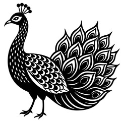 creative details beautiful pecock icon  Vector Illustration