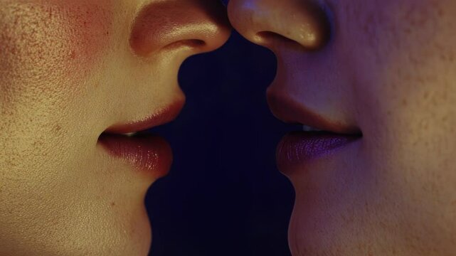A romantic moment between two people embracing and sharing a kiss