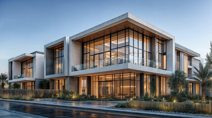 Modern-style residential building in a residential neighborhood