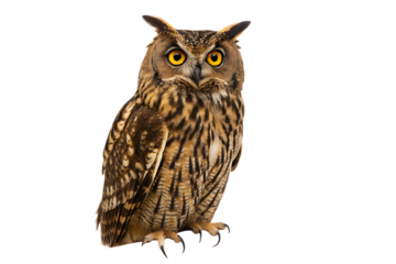 Majestic long eared owl perched isolated on black background studio shot, owl, longeared owl, asio otus, bird, raptor, predator, wildlife, nature, nocturnal, isolated, black background, studio shot