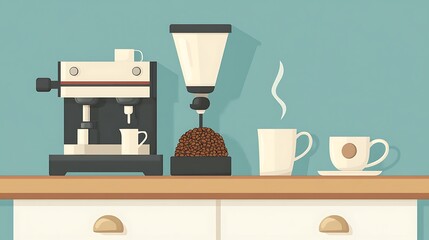 Coffee brewing with kitchen counter. (1)