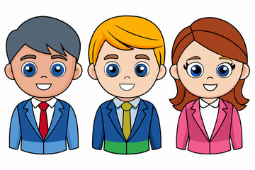 set of cartoon people