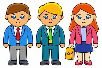set of cartoon people