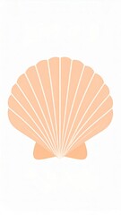 Elegant seashell illustration with radiating lines on a white background perfect for summer designs and coastal themes
