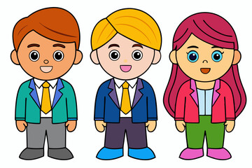 set of cartoon people