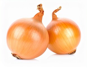 two onions on a white background
