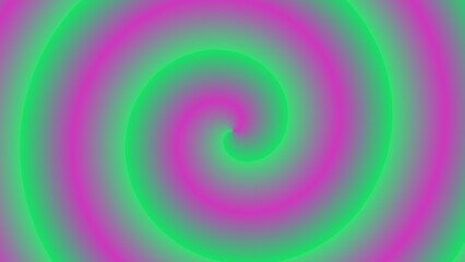 A vibrant green and purple spiral, smoothly transitioning colors creating a hypnotic effect