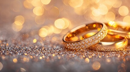 Market stall filled with gleaming gold rings, attracting attention with their shine and craftsmanship.