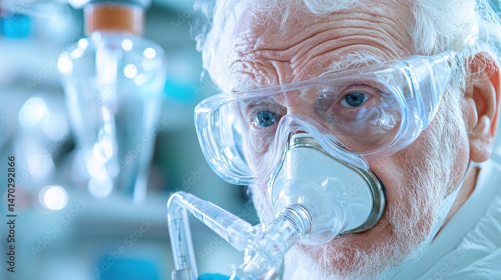 Poster Close up of a senior scientist in a lab setting