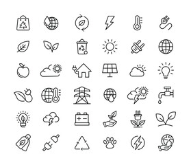 Environmental icons sustainability energy conservation