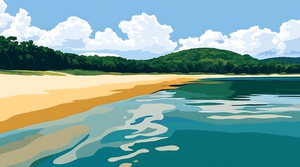 Tropical Beach Idyllic Seascape.