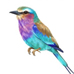 Fototapeta premium Lilac Breasted Roller Bird Colorful Illustration