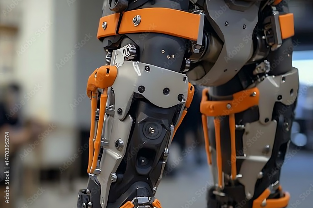 Poster modular robotic hip assembly built for multidirectional movement with shock-absorption pads