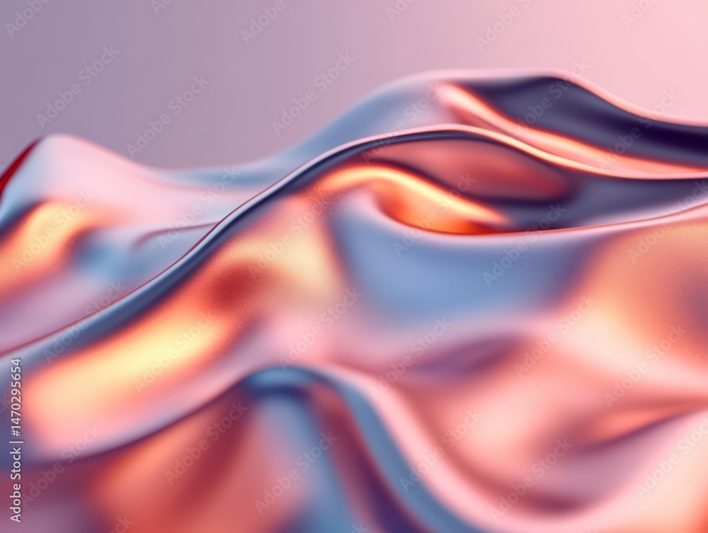 Poster abstract wavy texture with shiny surface and soft color gradients for modern backgrounds and designs