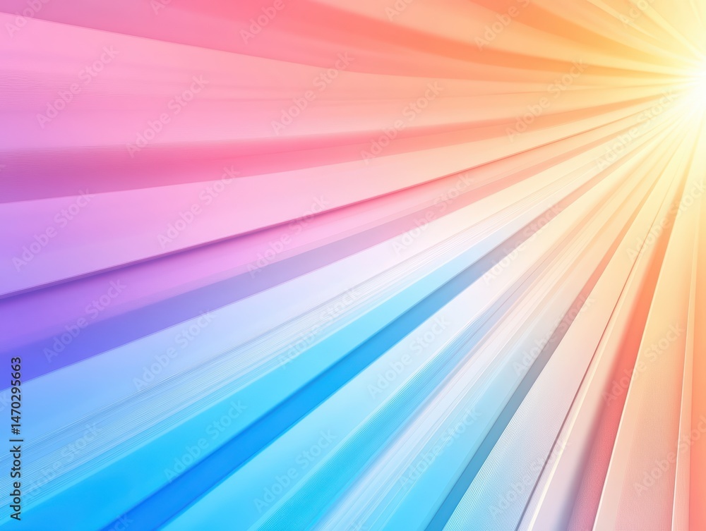 Poster soft gradient rays of light abstract background in pastel colors for modern design projects