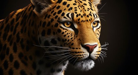 Fototapeta premium Golden Gaze: A Leopard's 3D Render AI Generated