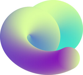 3D abstract gradient shape. Colored fluid wavy line. Bright blended holographic stroke. Swirl modern doodle stroke. Trendy vibrant element for creative poster