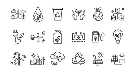 Ecofriendly symbols illustrating sustainable practices