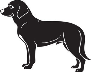 Fototapeta premium Black Silhouette of a Happy Labrador Retriever Dog