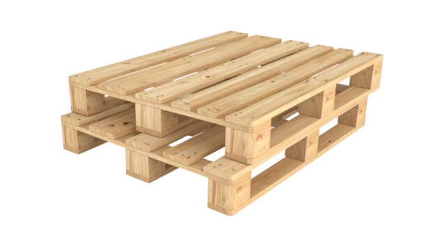 Durable wooden pallets stacked high for efficient storage and transportation solutions