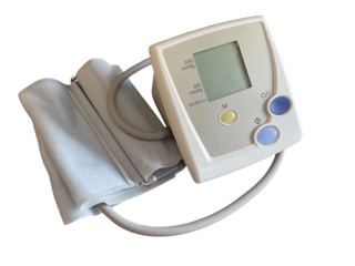 Digital Blood Pressure Monitor Isolated on Transparent Background for Health Monitoring