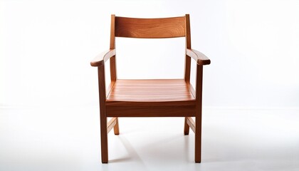 Fototapeta premium wooden chair made from teak wood isolated on white